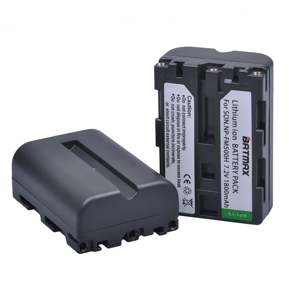 Batteria Ricaricabile Batmax 2Pcs Np-Fm500H Npfm500H Np Fm500H Per Sony Alpha Slt A57 A65 A77 A99 A350 A550 A580 A900