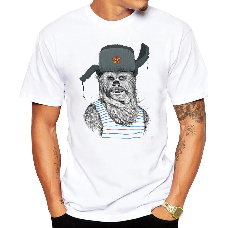 Мужская футболка русская Comrade Chewbacca Chewie Star Wars Badass Tee | одежда