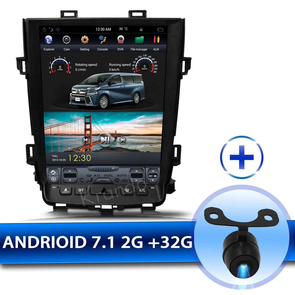 Krando Android 8,1 10," Tesla вертикальный Автомобильный мультимедийный плеер gps для Toyota Alphard 2007-2013 радио аудио навигационная система BT - Цвет: Черный