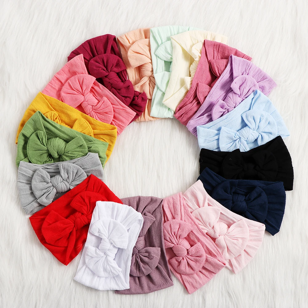 

2019 New 1PC Fashion Baby Girls Headband Kids Bunny Rabbit Bowknot Turban Nylon Headband Elastic Hair Band Headwrap Headwear