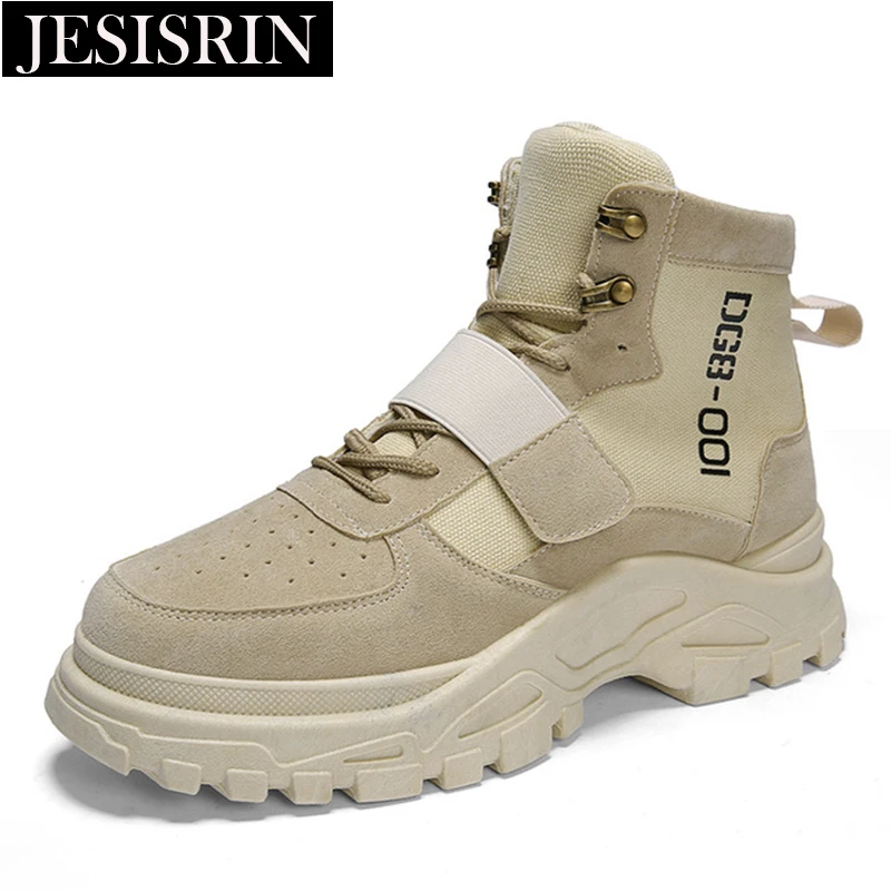 

spring and autumn new Martin boots men's high to help British men's retro wild desert boots thick bottom increased casual shoes