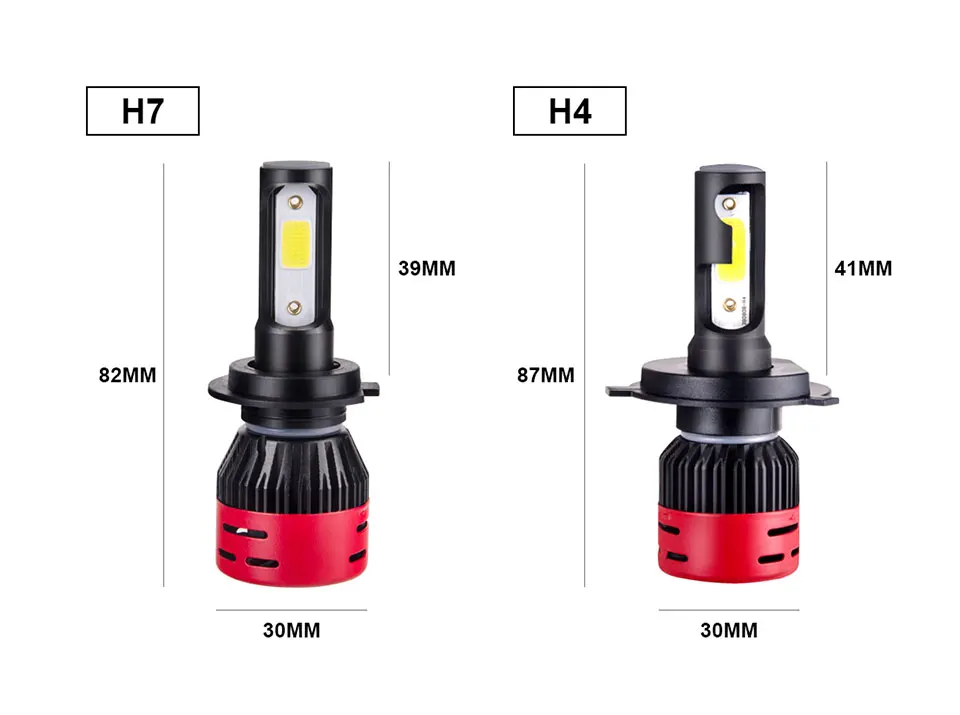 H4 светодиодный H7 для автомобильных фар H3 9005/HB3 9006/HB4 9012/HIR2 COB 6500K мини Супер Белый 72W 12V светодиодный H1H11/H8/H9 автоматического включения света