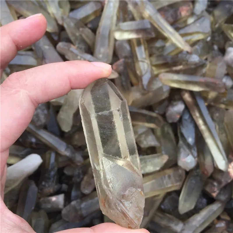 50 г натуральный сырой маленький прозрачный цитрин кристалл дымчатого кварца ТОЧКА