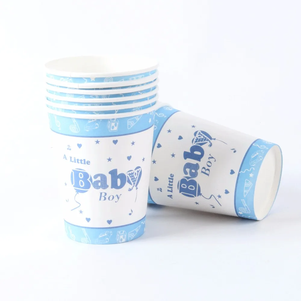 

10 pcs/lot Baby pink/blue Cup Happy Birthday Party Decoration Disposable Tableware Paper Cups Cartoon Kids Party Supplies