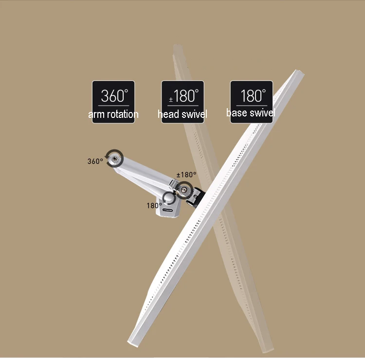 Loctek D7H Aluminum Gas Spring Full Motion Desktop