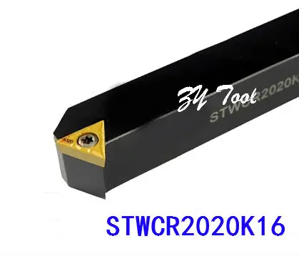 

STWCR2020K16 20*20*125MM Metal Lathe Cutting Tools Lathe Machine CNC Turning Tools External Turning Tool Holder S-Type STWCR/L