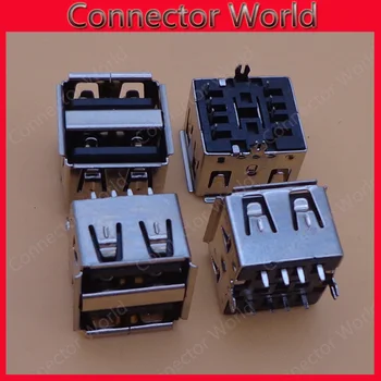 

10-500pcs Dual micro USB 2.0 Socket Soldering A Type Female 2.0 USB 8 pin 8pin Charger Charging jack Connectors 180 degree black