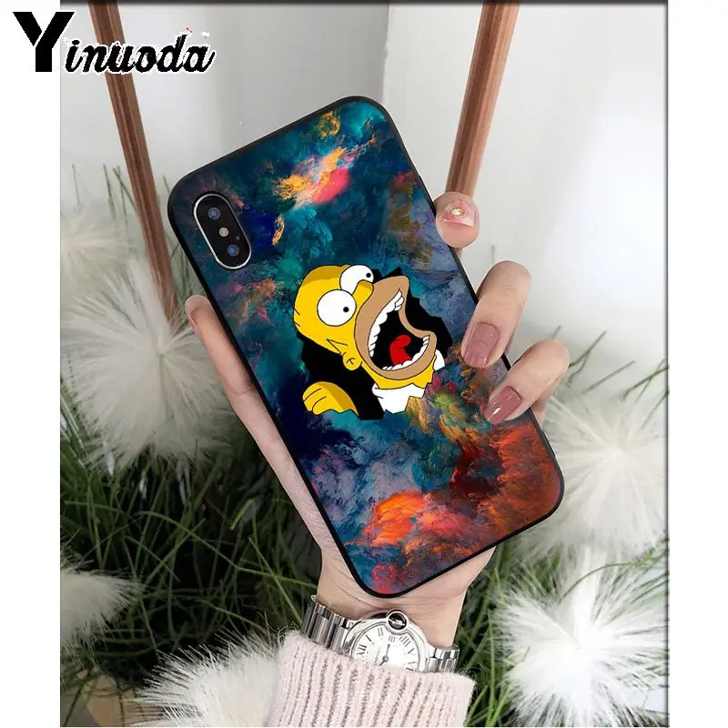 Yinuoda Забавный мультфильм Симпсон аниме мягкий, силиконовый, из ТПУ чехол для телефона Apple iPhone 8 7 6S Plus X XS MAX 5 5S SE XR чехол - Цвет: A13