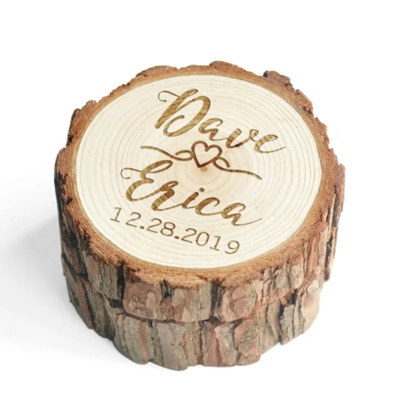 Wood Ring Pillow Personalized Wood Ring Holder Ring Bearer Box