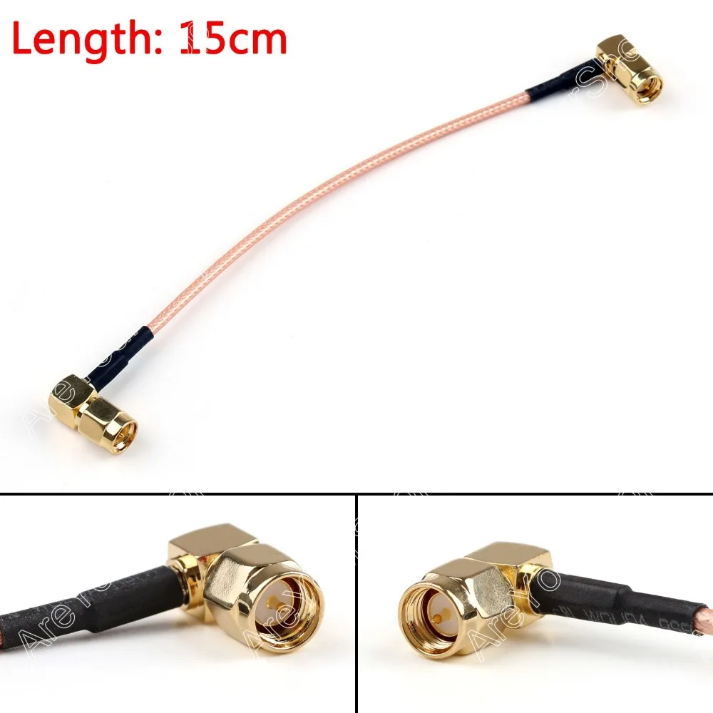

Areyourshop Sale 15cm RG316 Cable SMA Male Plug To SMA Male Plug Right Angle Pigtail 6in FPV Mini J