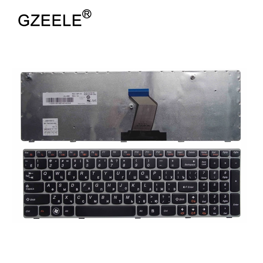 GZEELE RU Клавиатура для ноутбука LENOVO G570 G575 Z560 Z560A Z560G Z565 G570AH G570G G575AC G575AL G575GL G770 G560 Русский RU