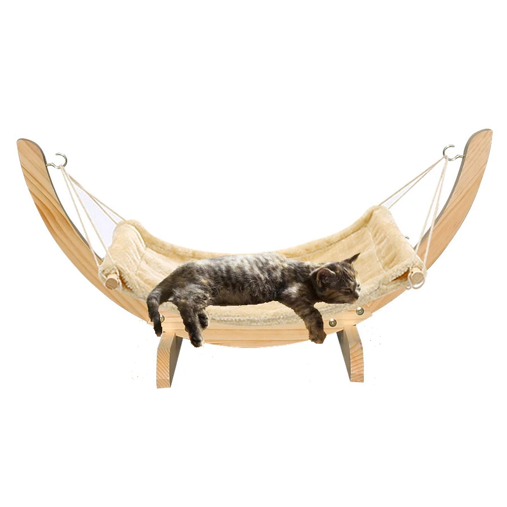 cheap Pet Dog Cat Bed Warm Winter Soft Kitten House Cats Hammock Puppy Dogs Hanging Beds Mat with Durable Wood Frame for Small Pets