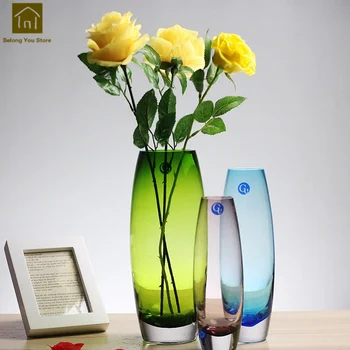 

Fashion Glass Vase Tabletop Terrarium Terrarium Glass Vazen Coffee Containers Home Decorative Vase Modern Table Decor QAB013