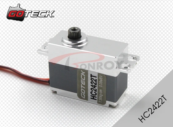 

Goteck HC2422T digital coreless High-end car servo motor with 7.5/8.5kg-cm and high voltage for Car model/Aircraft
