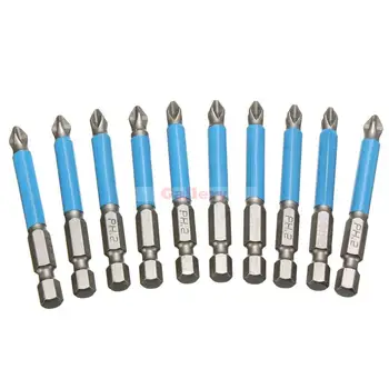

10 Pcs 65mm Hex Shank Magnetic Anti Slip Screwdriver Bits Nut Torx S2 Ph2 Screwdriver