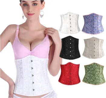 

S-6XL Steel Boned Waist Corsets and Bustiers Black Corset Underbust Gothic Corselet Sexy Waist Cincher Plus Size