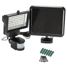 SPOTLIGHT 60 LED SOLAR WHITE LIGHT lamp Spotlight Garden MOTION SENSOR