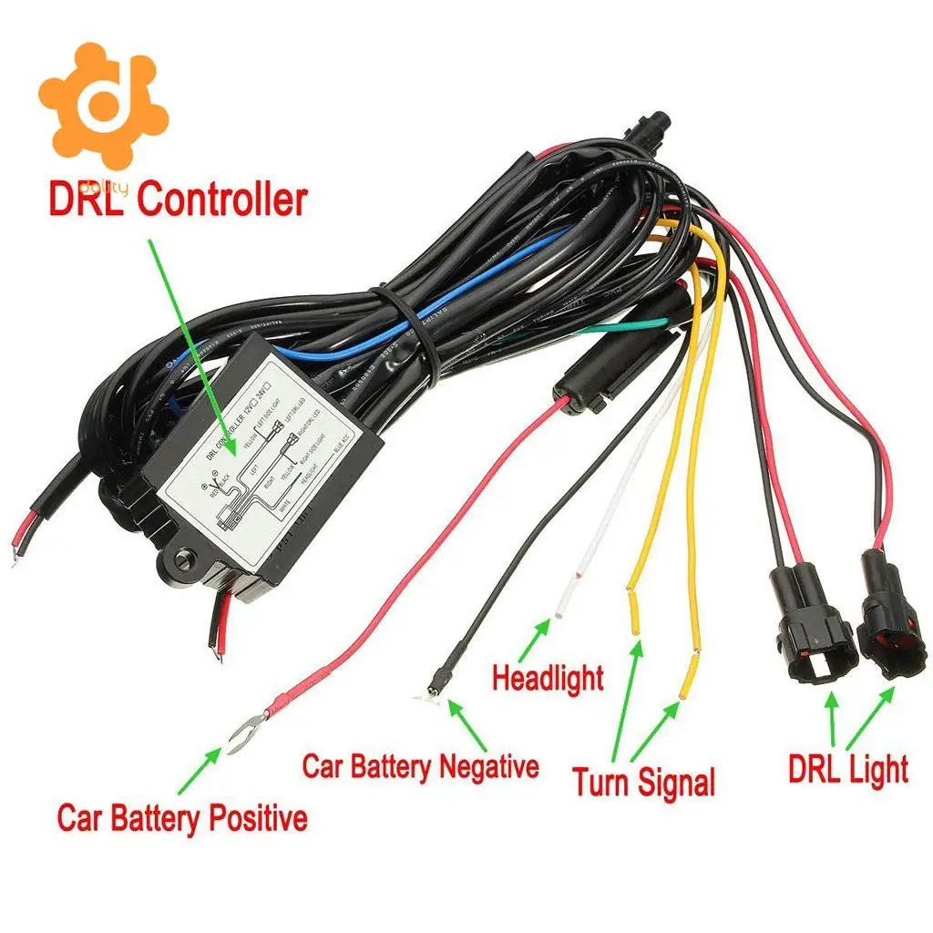 12V Car DRL Daytime Running Light Dimmer Module Controller Harness