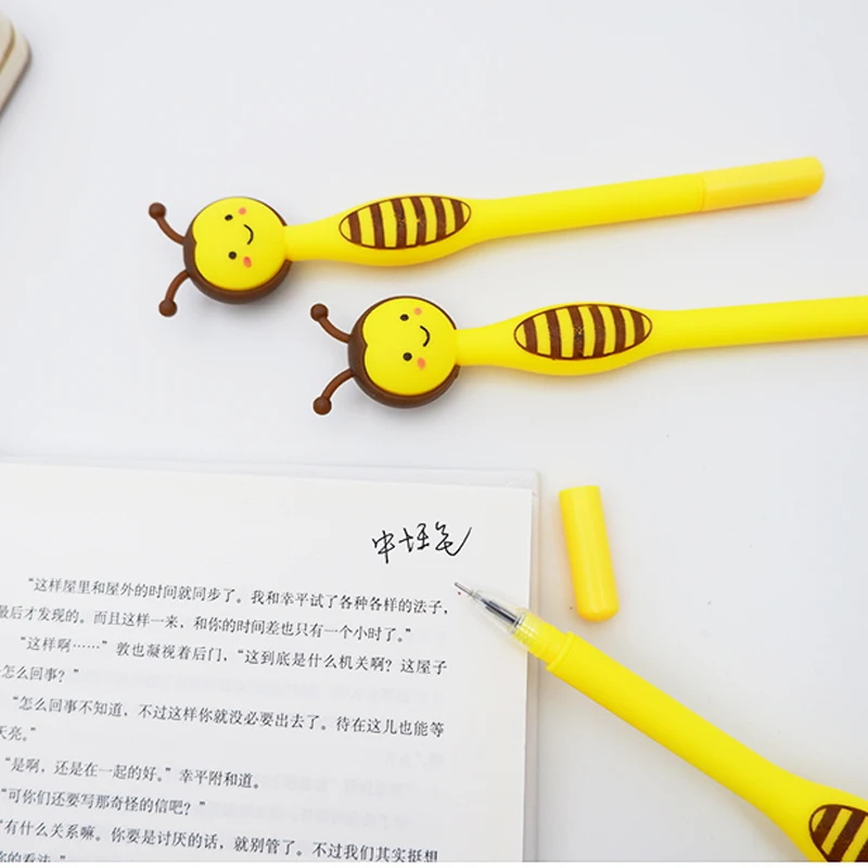 1X Creative Gel Pen Yellow bee Cartoon stationery Neutral pen canetas material escolar office school supplies papelaria