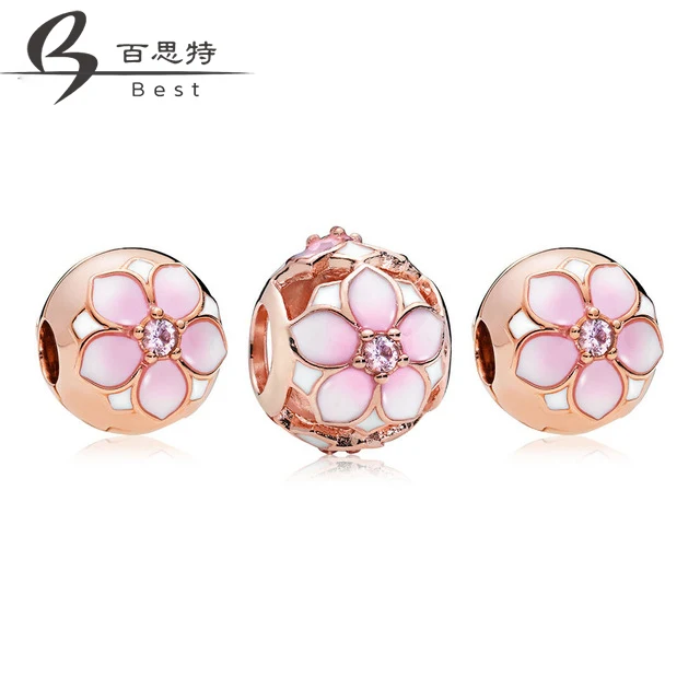 

BEST 100% 925 Sterling Silver Rose Open Your Heart Pack Flower Beads fit charms original Bracelets jewelry Free Shippin