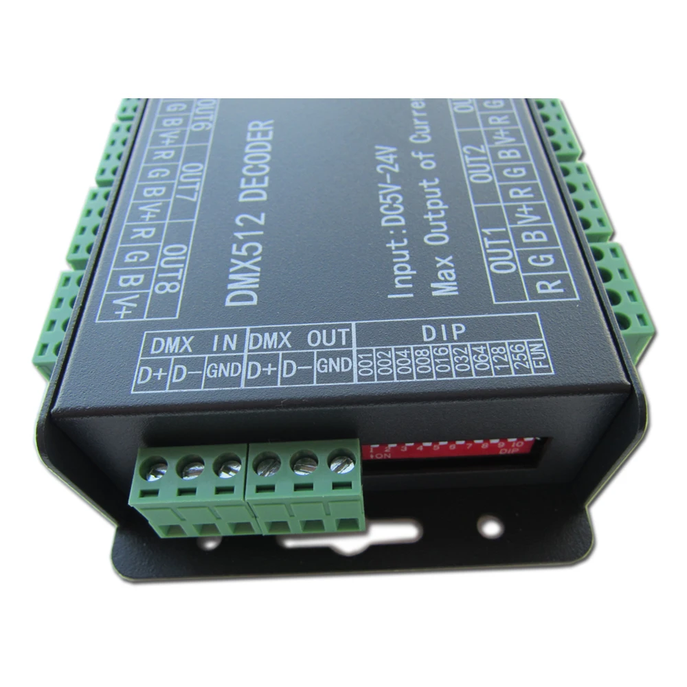High Power 24 Channel 3A/CH DMX512 Controller Led Decoder Dimmer DMX 512 RGB LED Strip Controller DMX Decoder Dimmer Driver For