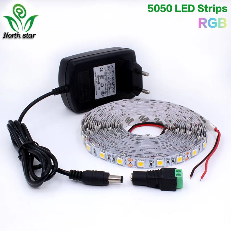 5050 DC12V 30 светодиодов/м 5 м/лот RGB Светодиодная лента не Водонепроницаемая