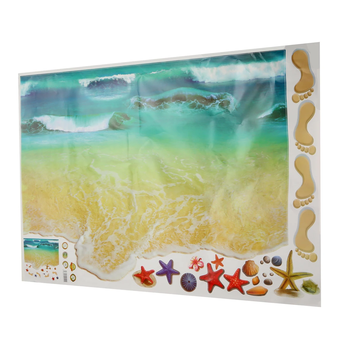 1Pcs 3D Sea Beach Floor Wall Sticker Removable Vinyl Beach Sticker Waterproof Art Mural Decal Home DIY Wall Floor Decors