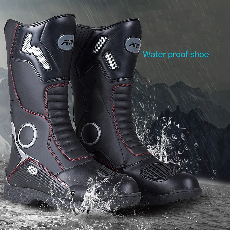 AMU мотоциклетные ботинки Водонепроницаемые кожаные ботинки|motorcycle boots|boots motomoto boots