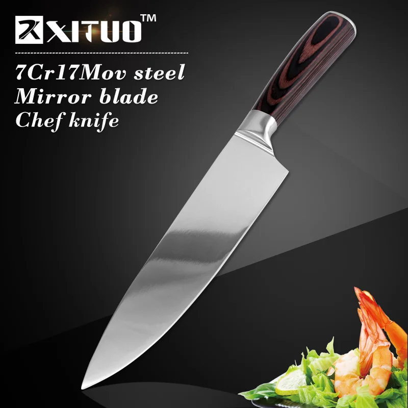 XITUO Sharp multi japanski kuhinjski nož 8 "palčni kuharski nož 7CR17Mov nerjaveče jeklo Santoku noži cepilnik za meso kuhinjski dodatki