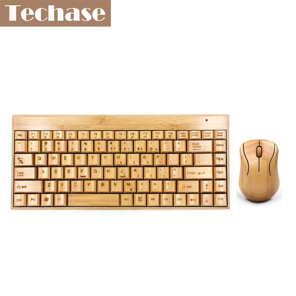 Беспроводная клавиатура и мышь Techase комбинированный костюм Bamboo Mini Teclado E Mouse Sem Fio