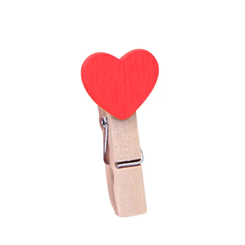 5 Pcs Clips Wall Decor DIY Creative Frame With Mini Colored Heart Clothespins R02 (7)