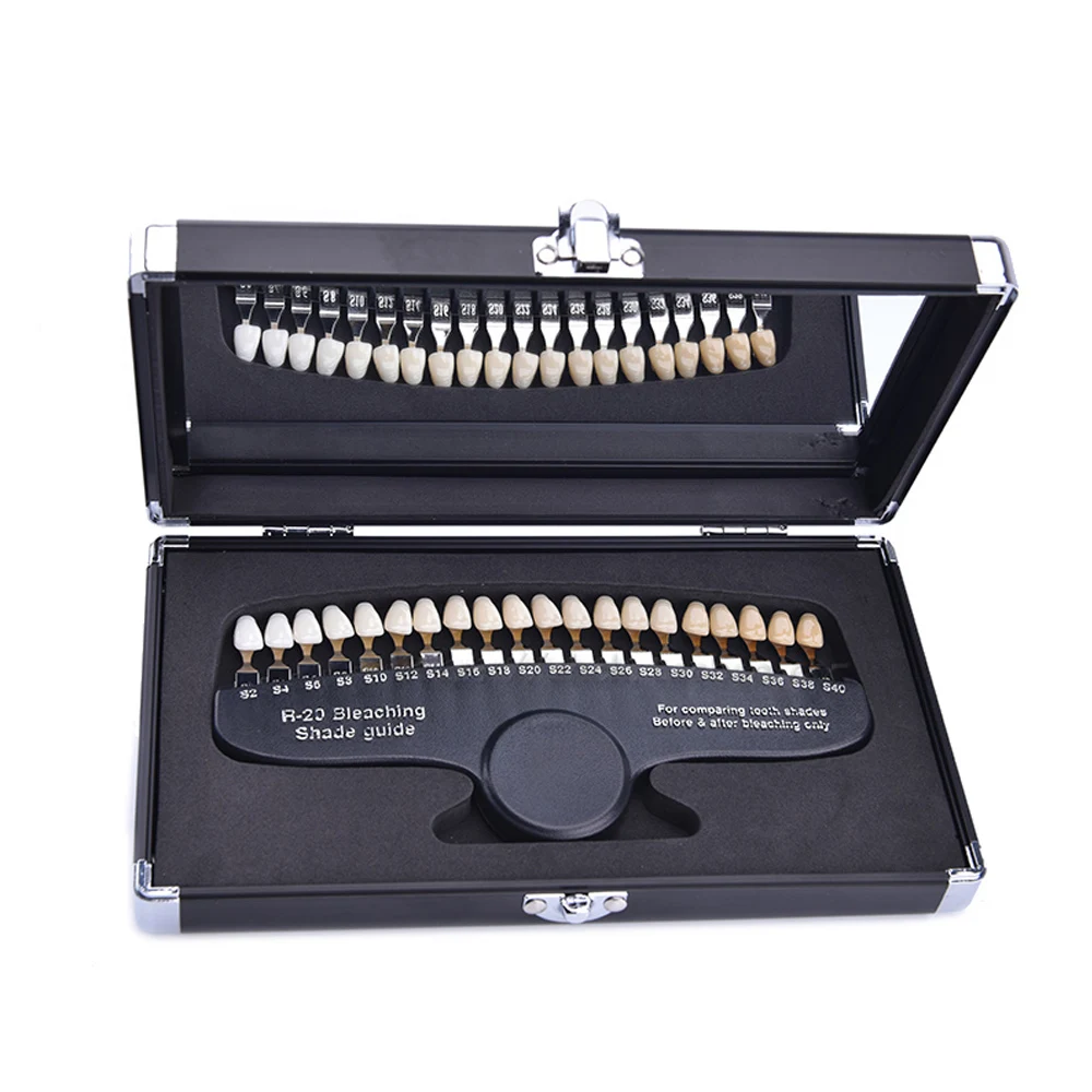 

20 Colors luxury packing dental whitening 3D shade guide color comparator with Mirror Teeth Whitening Accelerator
