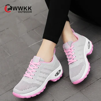 

WWKK Sneakers For Women Shoes Walking Breathable Mesh Air Cushion Leisure Travel Ladies Sapato Feminino Sports Shoes Woman