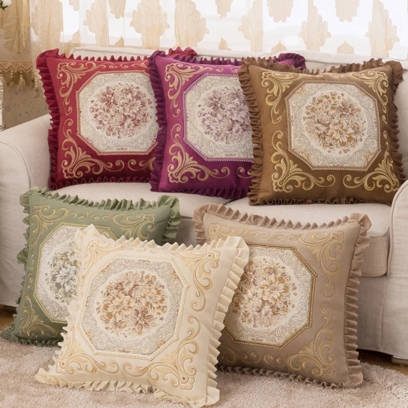 Oriental Decoration Luxury Embroidered Floral Pillow Covers Pillow Sham