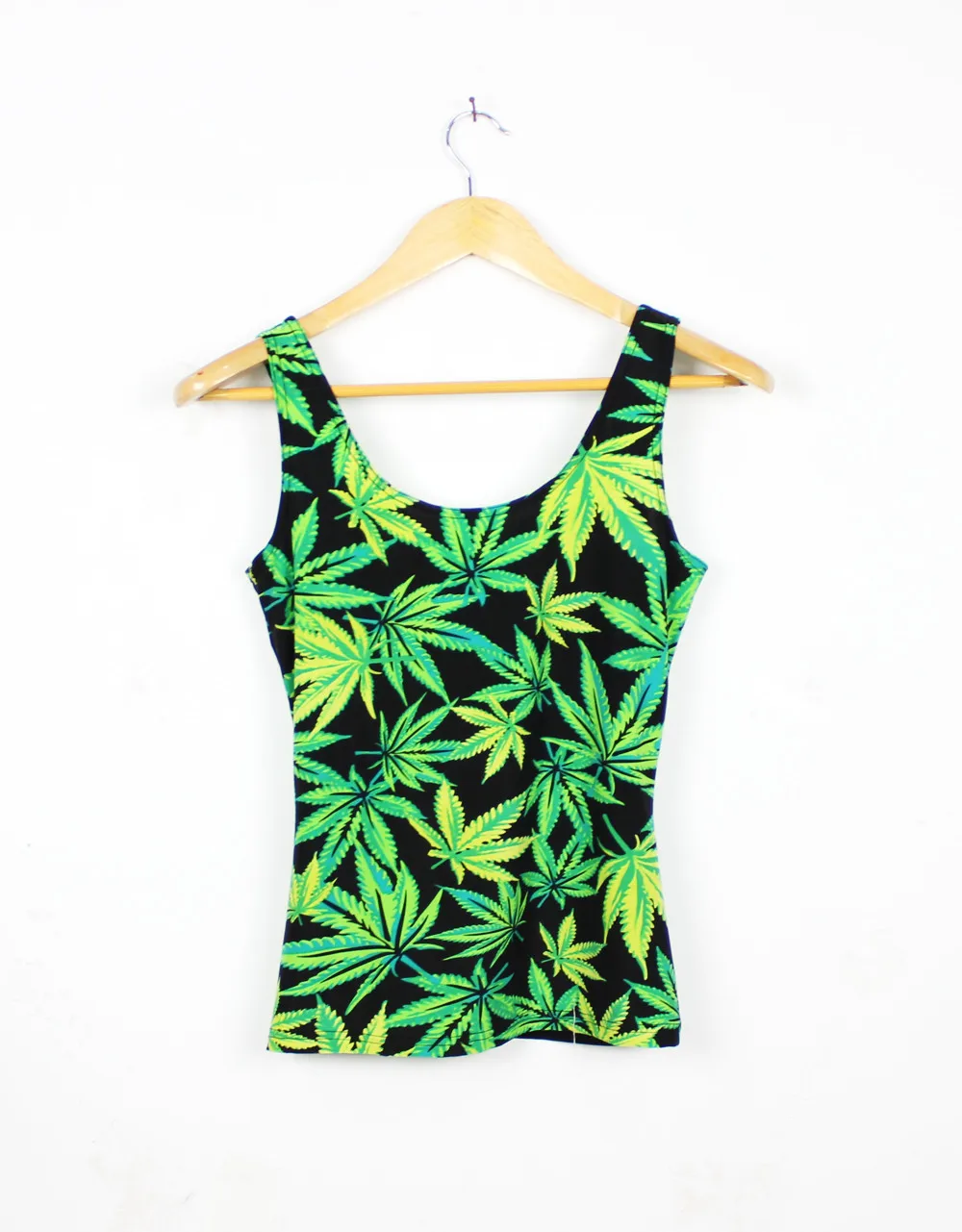 

X-009 New GREEN maple leaf print Fashion Ladies Woah Dude 2.0 Nana Suit Vest shirts Summer