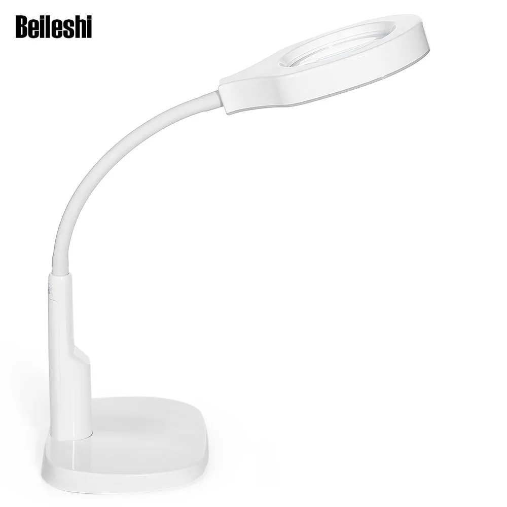 

Beileshi Magnifier Foldable 5X / 12X Desktop Magnifier Magnifying Loupe With Lens Lamp For Archaeology Prospecting Reading