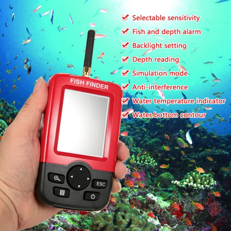 في الهواء الطلق الذكية المحمولة عمق صياد السمك 100 M اللاسلكية الاستشعار سونار السونار Fishfinder ل بحيرة البحر الصيد