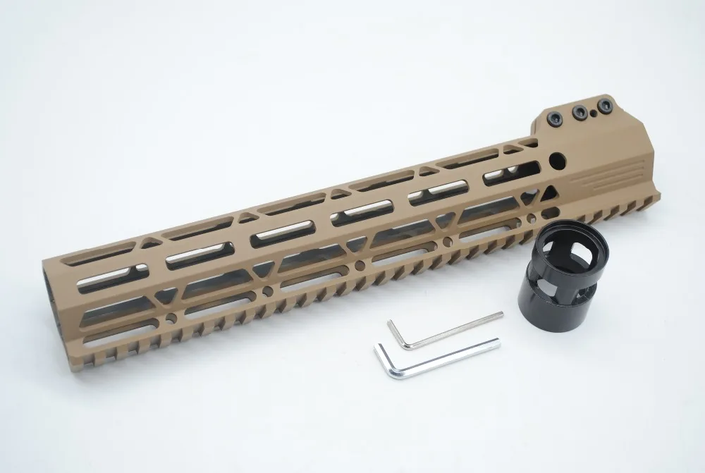 TriRock 12'' inch M-lok Handguard Rail Clamping Style Free Float Picatinny Mount System Fit .223/5.56 AR-15 Tan Color Printed | Спорт и