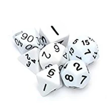 Набор 7 шт. игральные кости D4~ D20 для игр Подземелья и Драконы RPG Подземелья и Драконы D& D белый