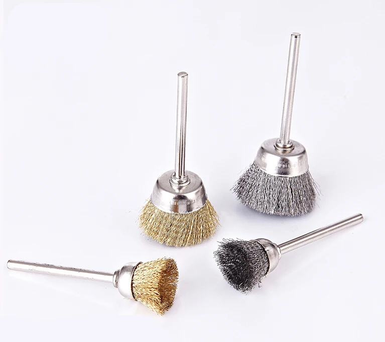 10pcs/set 3mm Shank Mini Stainless Steel Copper Brush for Electric