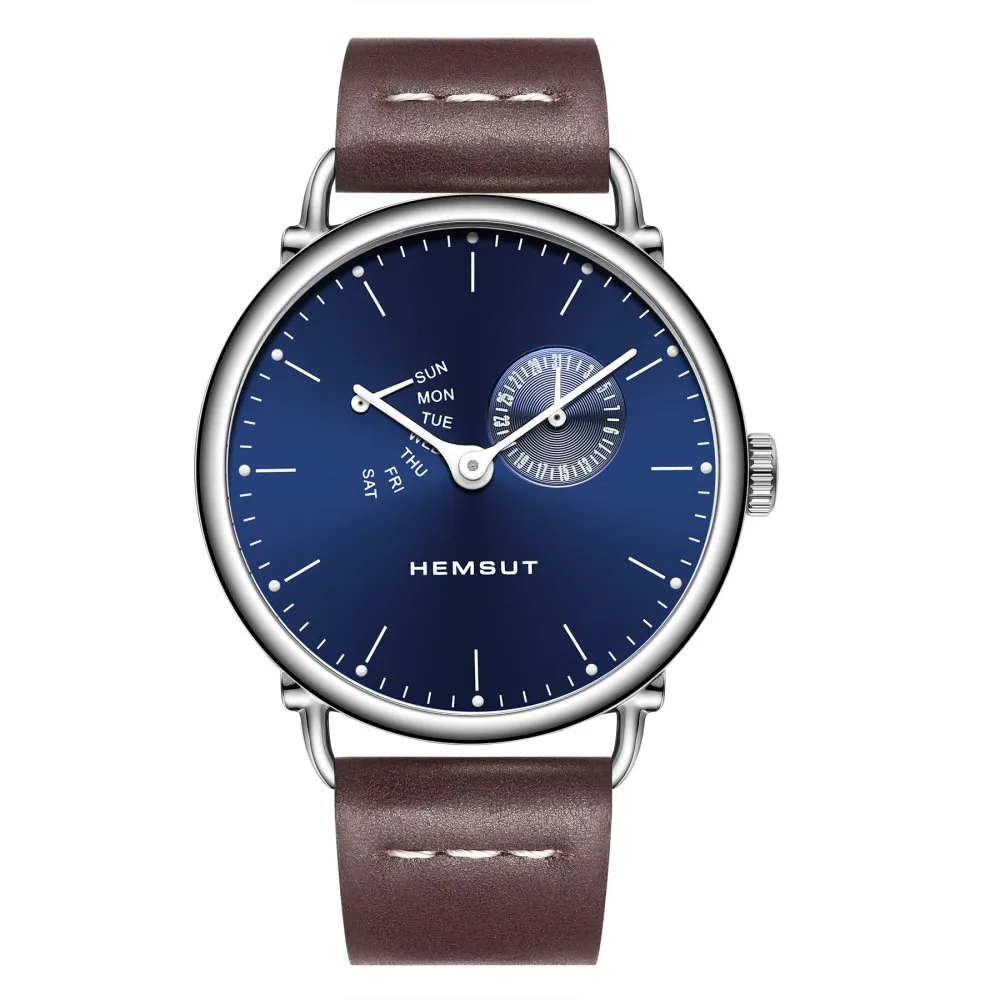 

HEMSUT Ultra-thin Men Watch Blue relogio masculino Mens 3ATM Water Resistant Quartz Timepieces Wrist Original Men 's Watches