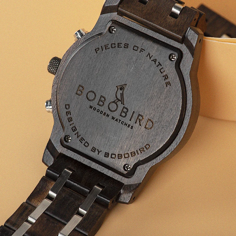 Мужские деревянные часы BOBOBIRD на День отца модные повседневные дизайнерские для