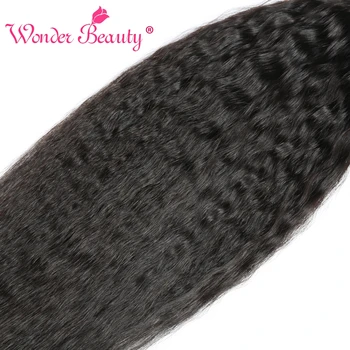 Brazilian Hair Kinky Straight Hair Brazilian Hair Weave Bundles 1/3/4 Pieces Wonder Beauty Remy Human Hair Extension  8”-30” 4