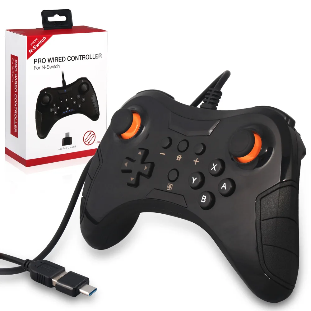 

For NS Switch Pro 2 in 1 Wired Controller Type C TO USB For PC Joystick Gamepad Control