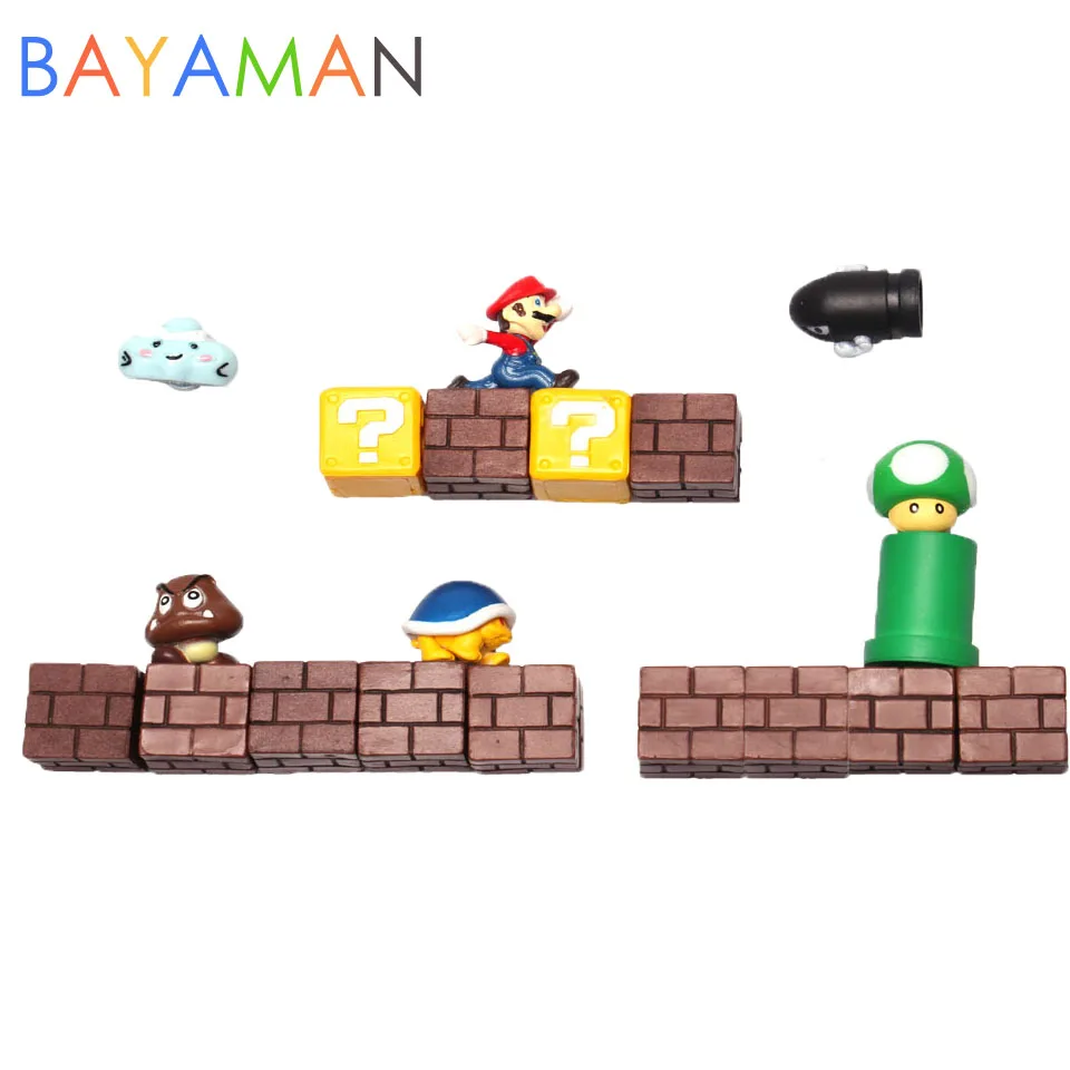

3D Stickers Super Mario Magnets Refrigerator Message Sticker Cartoon Gaming Box Paster Toys