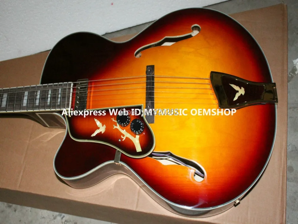 

Custom Shop Sunburst Honey Hollow Left Handed Jazz Guitar Wholesale Guitars Free Shipping