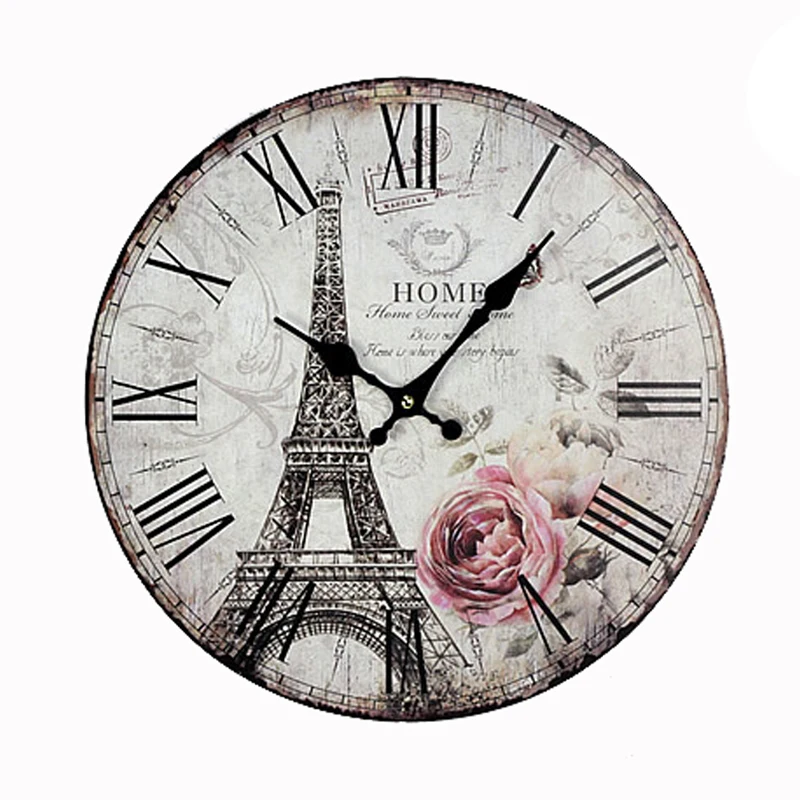 Buy Paris Eiffel Tower Decro Wall Clock 14 Inch Round