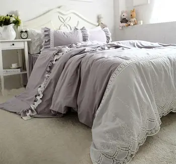 

Luxury lace ruffle bedding set,full queen king cotton girl,french elegant princess home textile bedspread quilt cover pillowcase