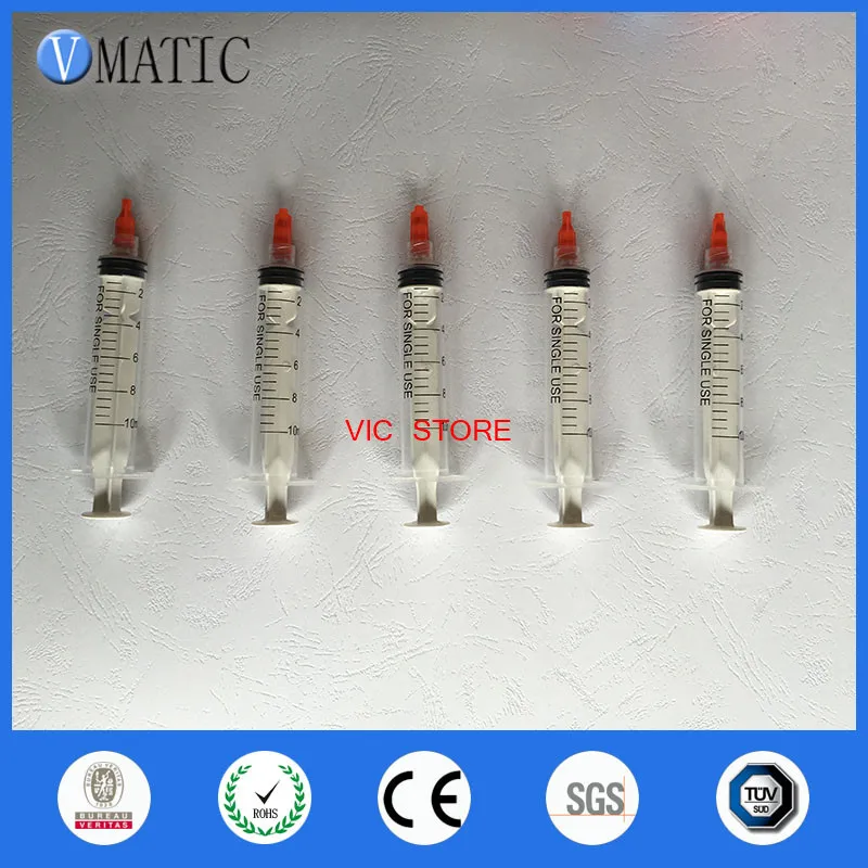 Бесплатная доставка не стерилизованный 5 шт. 10 мл/cc ручной шприц с 5 наконечником Крышка Пробка