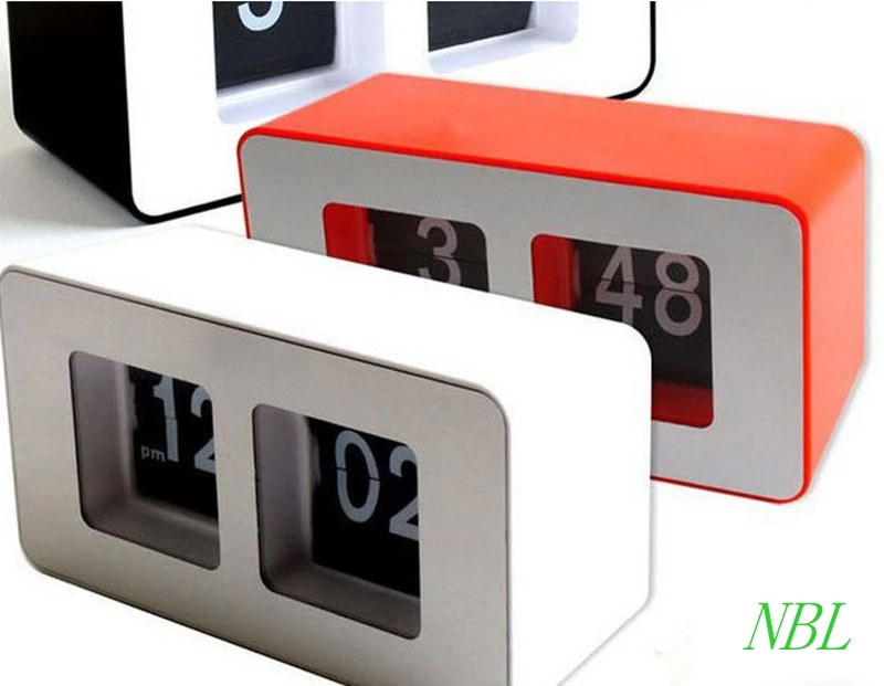 Digital Auto Flip Desk Clock Classic Stylish Retro Desktop Flip Page Alarm Clocks Household Bedroom Study Kitchen Office